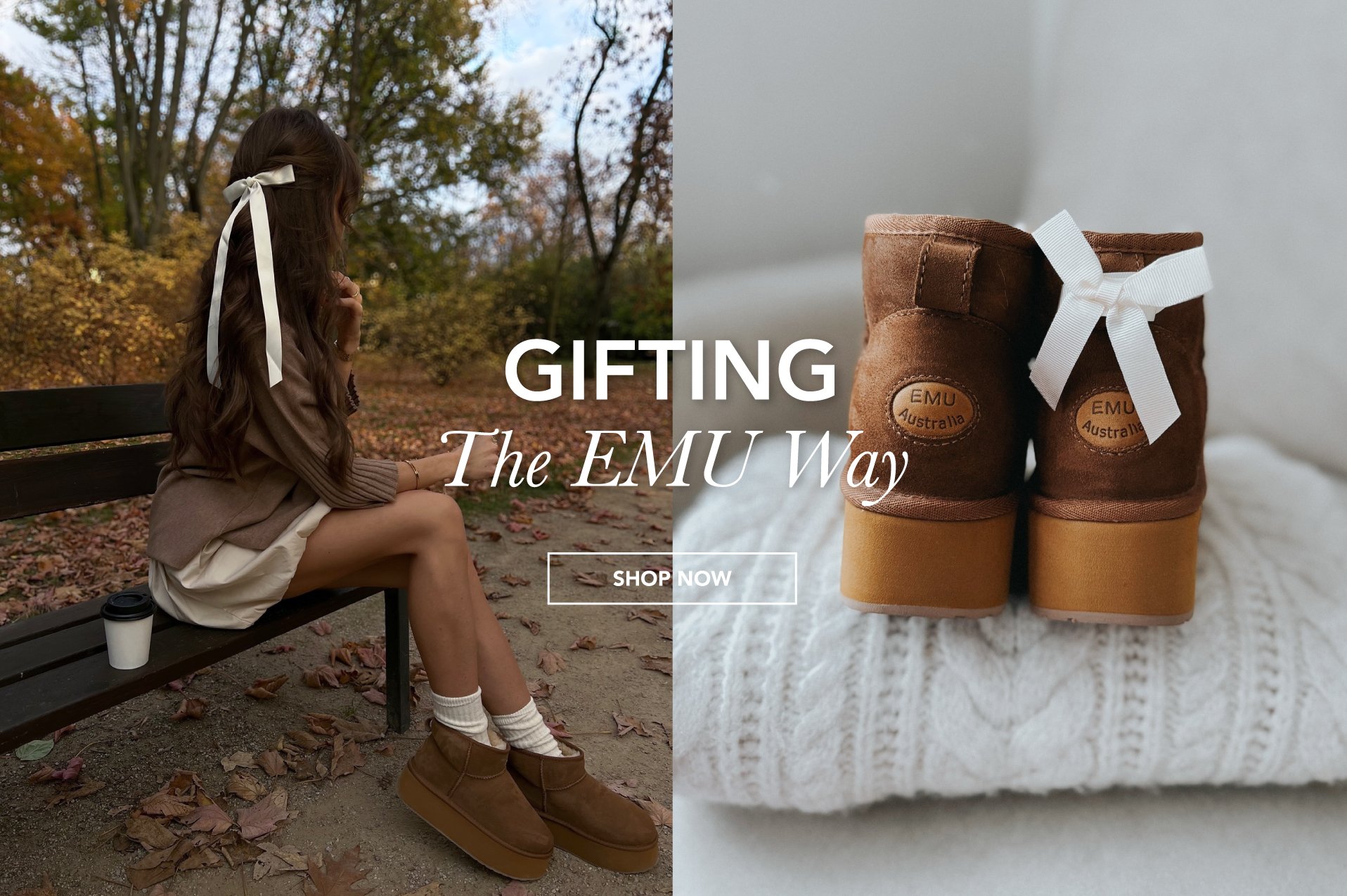 Text reads: Gifting. The EMU Way.